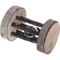Produktbild von Kerbl Nagerolle aus Holz mit Glöckchen als Knabberspielzeug für Kleintiere