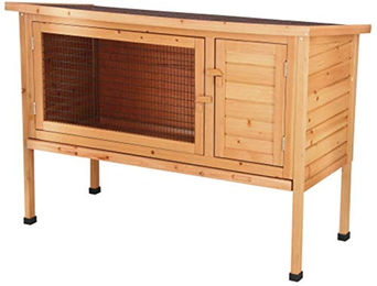 Kerbl Nagerstall Buddy aus Holz in Weiß mit Bitumendach und Gitter 116 x 52 x 50 cm – Bild 1 von 3