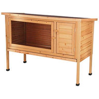 Produktbild von Kerbl Nagerstall Buddy aus Holz in Weiß mit Bitumendach und Gitter 116 x 52 x 50 cm
