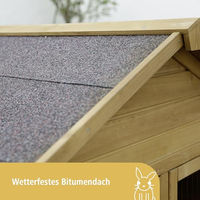 Produktbild von Kerbl Nagerstall Südtirol aus Holz für Kaninchen und Kleintiere mit 2 Ebenen und 4 Fronttüren in Natur Braun
