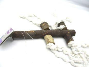 Kerbl Nature Sitzstange für Vögel aus naturbelassenem Holz mit Baumwollseil 20 cm – Bild 1 von 4