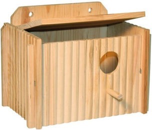 Kerbl Nistkasten für Wellensittiche aus Holz in Natur/Beige 21 x 13 x 13 cm - 1 Stk. – Bild 1 von 4