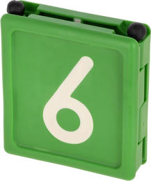 Produktbild von Kerbl Nummernschild für faltbare Halskette aus Kunststoff Grün 6er Pack