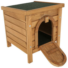 Kerbl Outdoor Kleintierhaus aus Holz für Kaninchen 36 x 36 x 40 cm Beige Braun – Bild 1 von 5