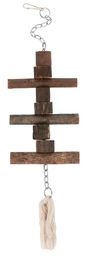 Produktbild von Kerbl Papageienspielzeug aus Naturholz mit Kette und Karabinerhaken 40 cm