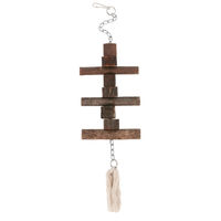 Produktbild von Kerbl Papageienspielzeug aus Naturholz mit Kette und Karabinerhaken 40 cm