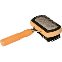 Produktbild von Kerbl Pet BASIC CARE Zupfbürste für Hunde und Katzen aus Holz mit doppelten Schutzkappen
