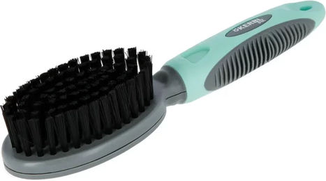 Produktbild von Kerbl Pet Bürste für Hunde zur Fellpflege aus Kunststoff in Türkis und Grau