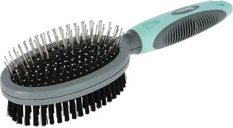 Kerbl Pet Doppelbürste mit Schutzkappen und ovalen Borsten für Hunde 24cm – Bild 1 von 1