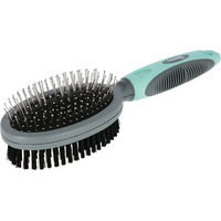 Produktbild von Kerbl Pet Doppelbürste mit Schutzkappen und ovalen Borsten für Hunde 24cm