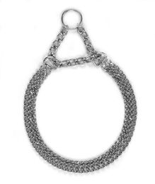 Produktbild von Kerbl Pet Doppelhalskette Erziehungshalsband aus Metall Silber 45-55 cm