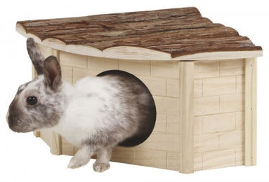 Kerbl Pet Eckhaus für Nager aus Holz Nature 25x25x17cm – Bild 1 von 4