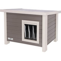 Produktbild von Kerbl Pet ECO-Katzenhaus Eli Katzenhöhle aus Holz und recyceltem Kunststoff Grau Weiß 57 x 45 x 43 cm