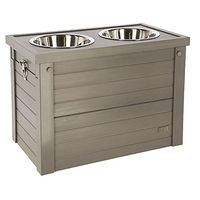 Produktbild von Kerbl Pet ecoFLEX Futter- und Trinkbar für Hunde Erhöhter Napf aus Kunststoff Grau Silber 54x30x39,5 cm - 2,4 l