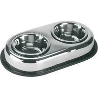 Produktbild von Kerbl Pet Edelstahlnapf Duo Futternapf Silber 37x23x3cm - 2 x 200 ml