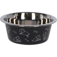 Produktbild von Kerbl Pet Edelstahlnapf für Hunde in Schwarz mit Motiv 2800ml - 2,8 l