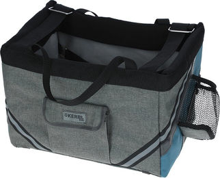 Kerbl Pet Fahrradtasche Vacation Hundekorb für kleine Hunde und Katzen aus Polyester in Grau/Blau mit wasserabweisender Eigenschaft – Bild 1 von 8
