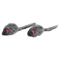Produktbild von Kerbl Pet Fellmaus Langhaar Plüsch Grau 6,5x2,5cm 2 Stück