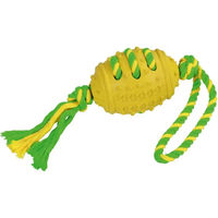 Produktbild von Kerbl Pet Football Hundespielzeug aus Vollgummi und Baumwolle grün-gelb 42 cm