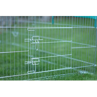 Produktbild von Kerbl Pet Freigehege aus Metall für Kaninchen und Meerschweinchen mit Ausbruchsperre und wasserdichter Abdeckung 230 x 115 x 70 cm