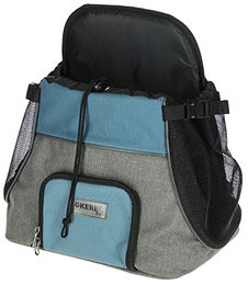 Kerbl Pet Fronttragetasche Vacation Transportbox aus Oxford-Gewebe für kleine Hunde und Katzen Grau/Blau Größe S – Bild 1 von 13