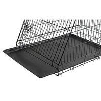 Produktbild von Kerbl Pet Gittertransportbox für Hunde aus Metall in Schwarz mit zwei Türen 75x52x61cm zusammenklappbar