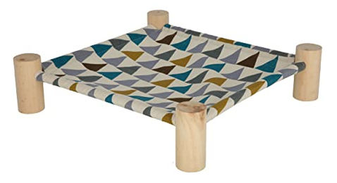 Kerbl Pet Hängematte für Nager aus Holz und Canvasstoff mit buntem Stoff 38x38x10cm – Bild 1 von 6