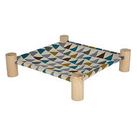 Produktbild von Kerbl Pet Hängematte für Nager aus Holz und Canvasstoff mit buntem Stoff 38x38x10cm