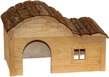 Kerbl Pet Häuschen Welle Nature aus Holz für Kleintiere 30x20x20cm – Bild 1 von 13