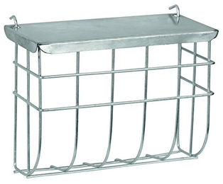 Produktbild von Kerbl Pet Heuraufe aus verzinktem Metall mit Deckel zum Einhängen für Kaninchen und Meerschweinchen