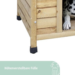 Kerbl Pet Hundehütte aus Holz in Braun/Grün mit Bitumendach und wetterfestem Schutz 100x88x99cm – Bild 1 von 4