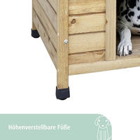 Produktbild von Kerbl Pet Hundehütte aus Holz in Braun/Grün mit Bitumendach und wetterfestem Schutz 100x88x99cm