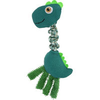 Produktbild von Kerbl Pet Hundespielzeug Dino Plüschspielzeug aus Polyester Grün Blau L 47 cm