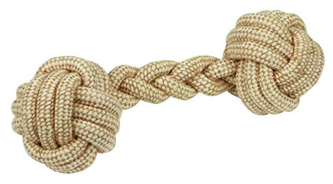 Kerbl Pet Hundespielzeug Hantel aus Jute und Baumwolle Natur Größe M – Bild 1 von 3