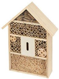 Kerbl Pet Insektenhotel aus Holz als Nist- und Überwinterungshilfe für Wildbienen und Käfer in Naturfarben – Bild 1 von 2