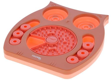 Kerbl Pet Intelligenzspielzeug Owl Hundespielzeug befüllbar aus Kunststoff in Lachs und Braun – Bild 1 von 9
