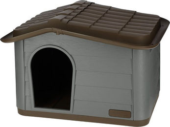 Kerbl Pet Katzenhaus Paola Eco Katzenhöhle und Hundehütte aus recyceltem Kunststoff für Katzen und kleine Hunde Grau Braun – Bild 1 von 11