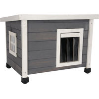 Produktbild von Kerbl Pet Katzenhaus Rustica Katzenhöhle aus Holz in Weiß/Grau