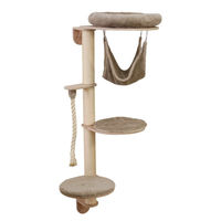 Produktbild von Kerbl Pet Katzenkratzbaum Dolomit Grappa zur Wandmontage mit XXL Katzenbett und Sisalsäulen