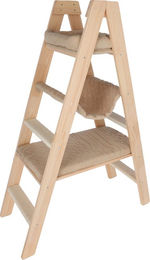 Kerbl Pet Katzenkratzbaum Ladder aus Holz in Beige mit Sisalstufen und Katzenbett – Bild 1 von 13