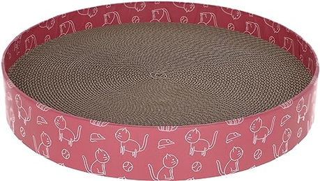 Kerbl Pet Katzenkratzbett Circle Rosa aus Kratzpappe Ø34cm mit Katzenminze – Bild 1 von 5