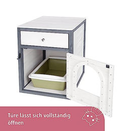 Kerbl Pet Katzenschrank Ida Möbel-Toilette aus Holz in Weiß und Grau – Bild 1 von 7