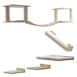 Kerbl Pet Katzenspielplatz Top XL Kratzsäule aus Holz in Natur und Weiß – Bild 1 von 12