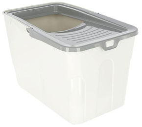 Kerbl Pet Katzentoilette Buxo Haubentoilette aus Kunststoff Grau Blau 56x39x38,5cm mit Schaufel – Bild 1 von 3