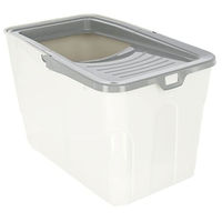 Produktbild von Kerbl Pet Katzentoilette Buxo Haubentoilette aus Kunststoff Grau Blau 56x39x38,5cm mit Schaufel
