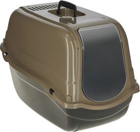Kerbl Pet Katzentoilette Emma Eco Haubentoilette aus recyceltem Kunststoff Schwarz Braun – Bild 1 von 4