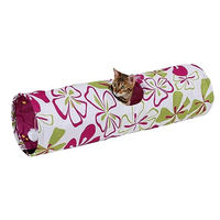 Produktbild von Kerbl Pet Katzentunnel Flower bunter Rascheltunnel aus Nylon 90 cm