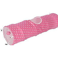 Produktbild von Kerbl Pet Katzentunnel Puntino aus Plüsch in Rosa Weiß für Katzen