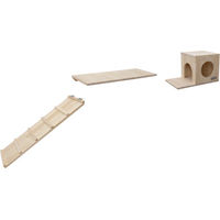 Produktbild von Kerbl Pet Kleintier Wand-Parkour Sidewalk aus Holz 3-teilig Natur Beige