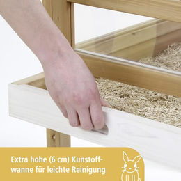 Kerbl Pet Kleintierkäfig Indoor Deluxe aus Holz für Kaninchen und Meerschweinchen 115x60x92,5 cm – Bild 1 von 5